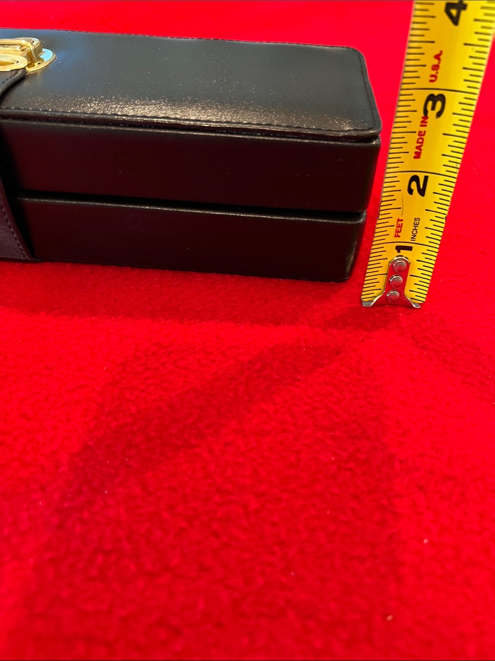 Black Leather Jewelry Organizer Case Hard Shell Storage - Picture 12 of 12